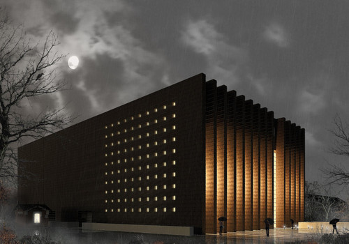 Zwycięski projekt konkursowy - Archiwum Narodowe w Krakowie; autor: pracownia Q-ARCH