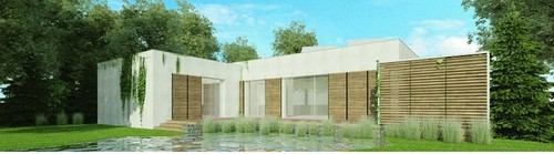 Wyróżnienie równorzędne w konkursie architektonicznym na Dom Ekologiczny. Projekt Piotra Trębacza, Andrzeja Wieteski, Beaty Trębacz, Ludomira Dudy i współpracowników.