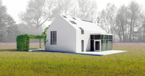 Projekt otrzymał wyróżnienie równorzędne w konkursie na Dom Ekologiczny. Projekt Aleksandry Poźniak-Wołodźko i Marcina Sienkowskiego.