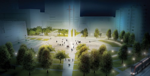 Droga do Wolności w Gdańsku - zwycięki projekt konkursowy, autorzy: Grupa 5 Architekci z Warszawy