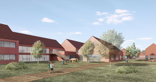 Koncepcja architektoniczna zespołu szkół w Skokowej / I nagroda w konkursie / autor: Grupa Hybryda