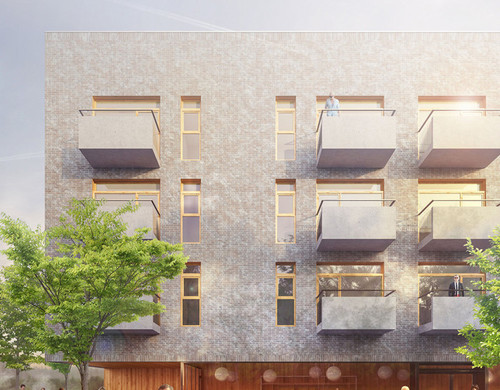 I miejsce w konkursie na opracowanie koncepcji zabudowy mieszkaniowej wielorodzinnej, z zagospodarowaniem terenu we Wrocławiu/osiedle Nowe Żerniki. Autor: Projekt Praga.