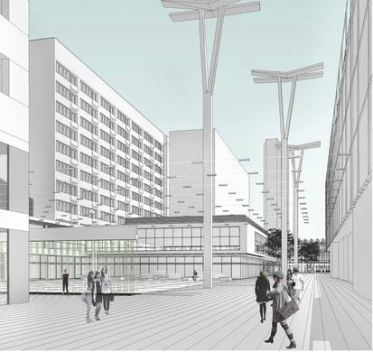 Projekt zwycięski na projekt otoczenia pawilonu architektonicznego ZODIAK; autorzy: Gowin & Siuta Spółka Jawna