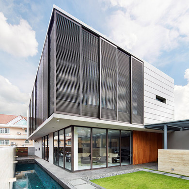 Screen House Eco Residential - projekt nagrodzony najwyższą, platynową nagrodą w konkursie A'Design; autor: Renaissance Planners & Designers