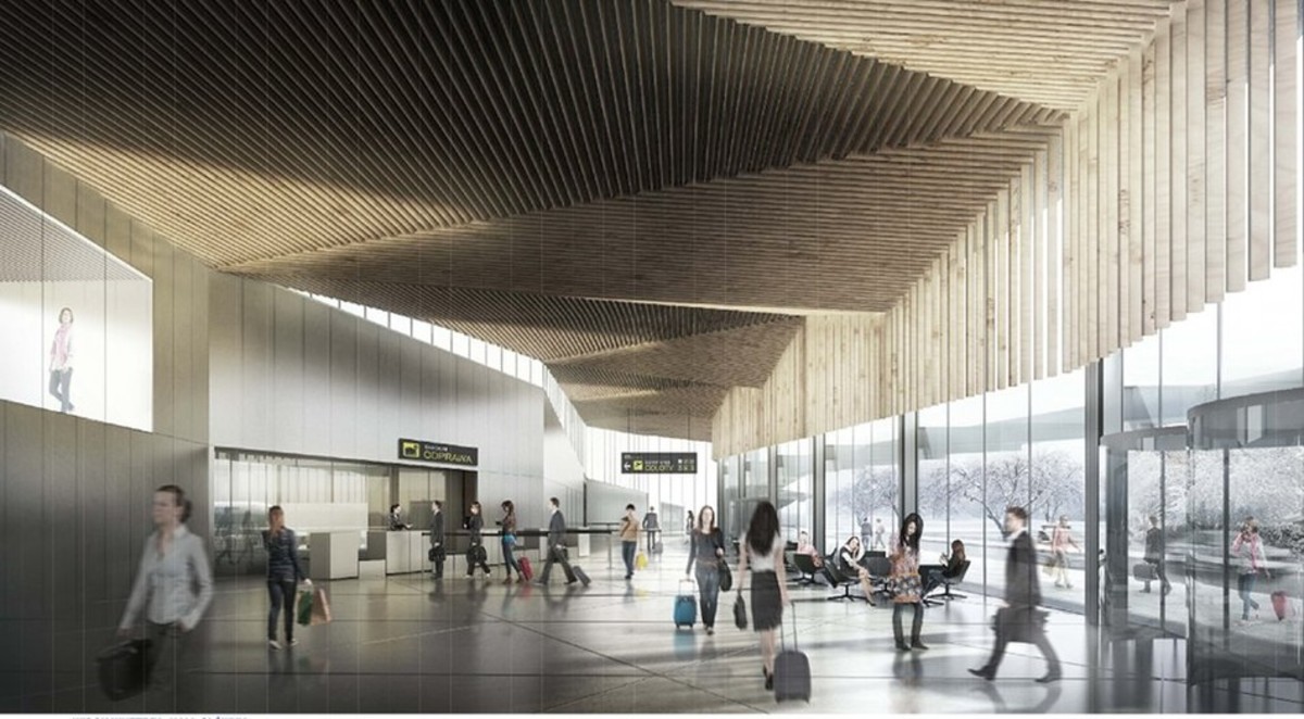 II miejsce w konkursie na opracowanie koncepcji architektonicznej terminala pasażerskiego regionalnego portu lotniczego w Szymanach. Autor projektu: A Martinez – J LL SIsternas, ARQ ASsoc Slp z Hiszpanii
