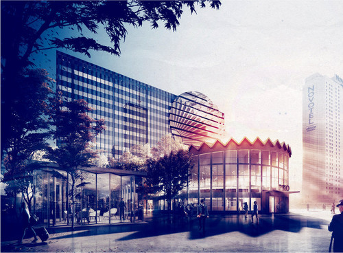 II nagroda równorzędna w konkursie architektonicznym Changing the Face Rotunda Warsaw, autorzy: Rodrigo Garcia, Maciej Siuda, Gonzalo del Val (Hiszpania-Polska)