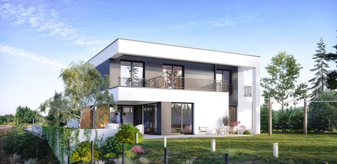 widok domu od storny skarpy