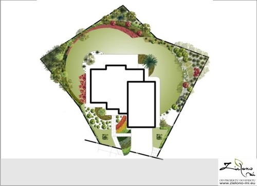 Plansza w kolorze- Malowniczy ogród
