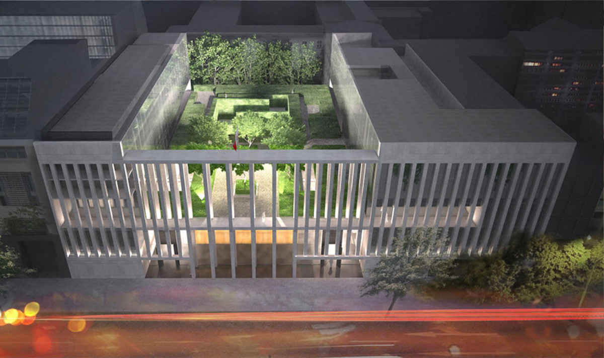 Projekt wyróżniony w konkursie na koncepcję Ambasady RP w Berilinie, autor projektu: pracownia Kozień Architektci