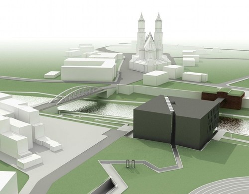 Interaktywne Centrum Historii Ostrowa Tumskiego - widok od strony Śródki, autor projektu: Ad Artis Emerla, Jagiełłowicz, Wojda Sp.j.