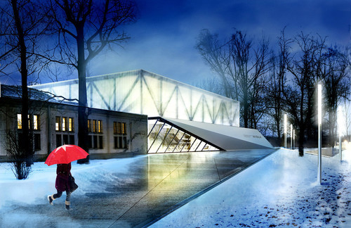 Hali TS Wisła - projekt zdobył I nagrodę w konkursie urbanistyczno-architektonicznym; autor: ESTUDIO LAMELA S.L.