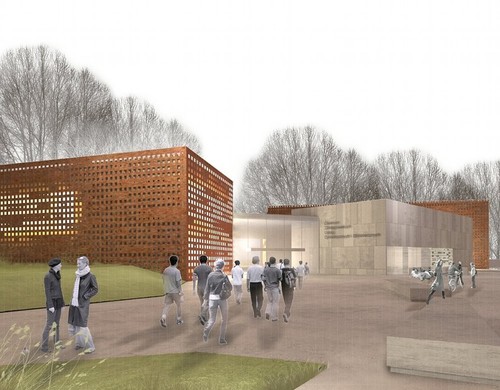 I nagroda w konkursie na Innowacyjne Centrum Zintegrowanych Usług, Przestrzeni Informacyjnych i Bibliotecznych  Politechniki Opolskiej. Autor projektu: Heinle, Wischer und Partner Architekci Sp. z o.o.