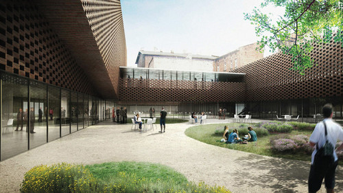 I nagroda w konkursie na opracowanie koncepcji urbanistyczno-architektonicznej nowej siedziby Wydziału Radia i Telewizji im. Krzysztofa Kieślowskiego Uniwersytetu Śląskiego w Katowicach. Autor projektu: Grupa 5 Architekci