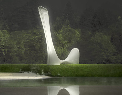 Kominek mroźny - I miejsce w konkursie pn.: Membrana w kreowaniu przestrzeni. Autorzy projektu: Tomasz Ostafin i Krzysztof Pydo.