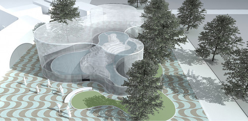 Odrarium - II miejsce w konkursie architektonicznym - Konsorcjum Firm: „ZARZYCKI”, Pracownia Projektowa Łukasz Zarzycki ze Starachowic oraz Tomaszowi Lichota - GAP-Gabinet Projektowy z Wrocławia.