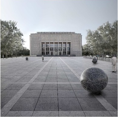 III miejsce w konkursie studialnym na opracowanie koncepcji urbanistyczno-architektonicznej zagospodarowania placu przed Muzeum Narodowym w Krakowie, wraz z projektem zagospodarowania otoczenia placu. Autorzy projektu: Bartłomiej Pyrzyk, Jakub Turbasa i Wojciech Zagórski.