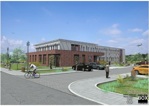 I miejsce w konkursie na opracowanie koncepcji architektoniczno-budowlanej budowy budynku Urzędu Gminy Suwałki. Autorem projektu jest grupa BOX Architekci.