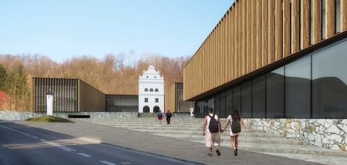 II nagroda w konkursie na gminny zespół szkół w Kazimierzu Dolnym. Autorem projektu jest pracownia MUS ARCHITECTS.