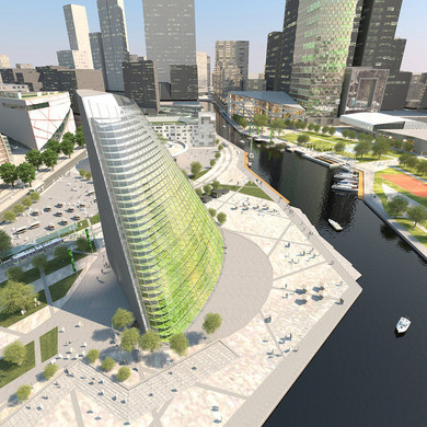 Wieżowiec do uprawy rośli w Linköping - wizualizacja; 	Sweco Polska