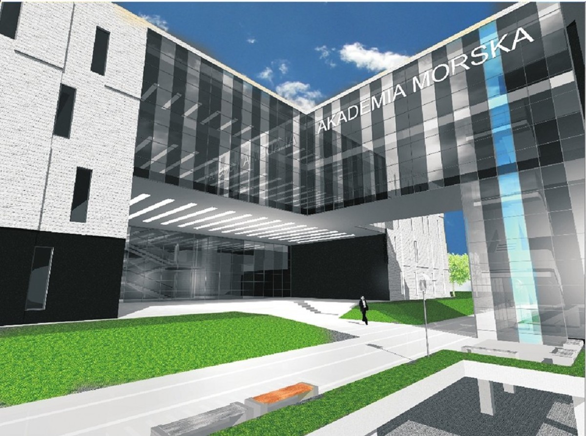Akademia Morska w Gdyni - projekt zają I miejsce w konkursie na Opracowanie Koncepcji Architektonicznej Budynku Centrum Dydaktycznego należącego do Akademii.