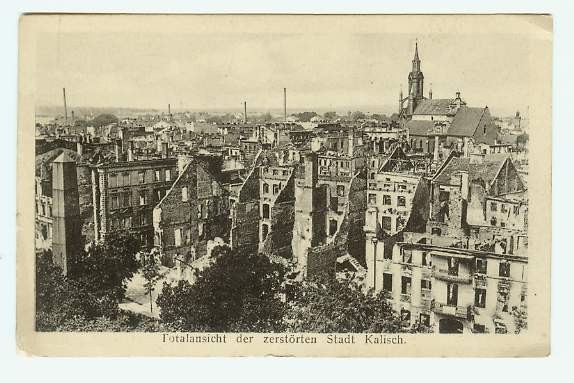 Kalisz  miasto w ruinie po VIII 1914 r
