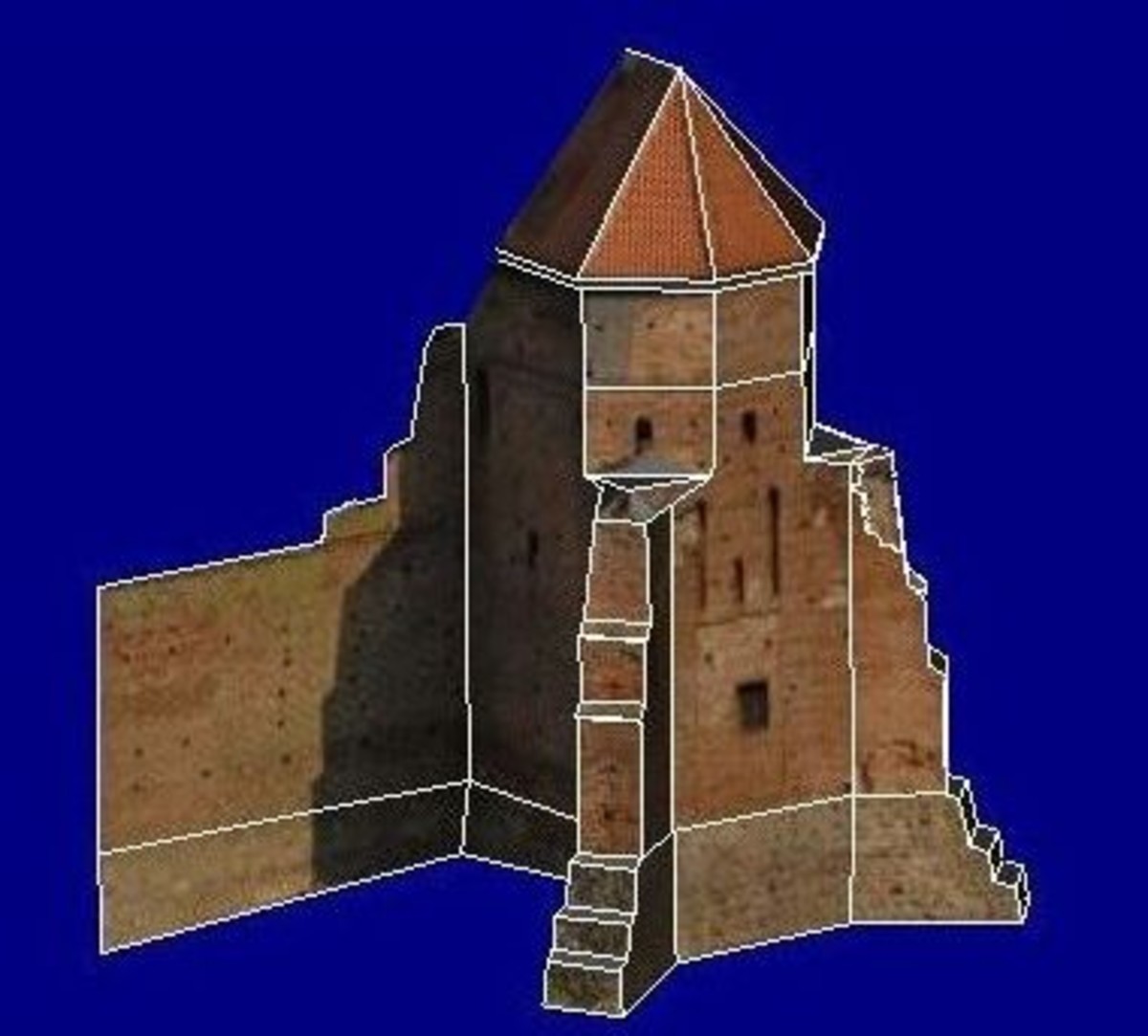 Model zamku wykonany w programie Photomodeler