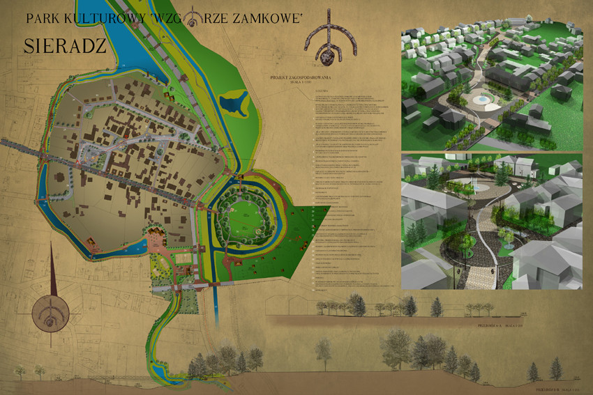 Park Kulturowy Wzgórze Zamkowe, I miejsce w konkursie architektoniczno-urbanistycznym, projekt: Biuro Architektoniczne LIMBA z Krakowa (plansza 1)