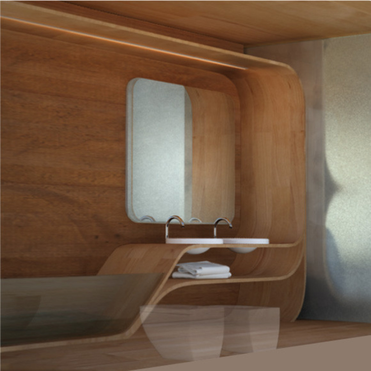 Arcadia Room - prototyp pokoju hotelowego (2011); autor projektu: Studio AION - laureat nagrody Europe 40 Under 40 2011
